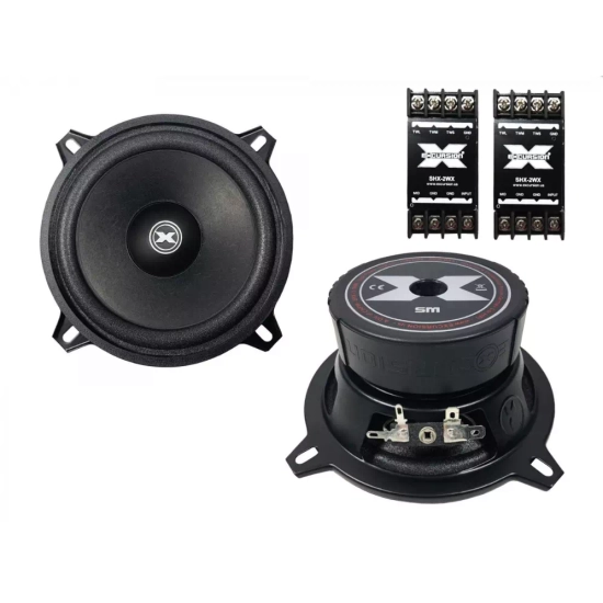 Excursion SHX-5C dB  2-drożny samochodowy zestaw głośnikowy: 4 woofery 130mm, 2 tweetery 25mm, 4 zwrotnice - 1.5ohm, 150/300W, 94dB, 45-21000Hz, głęb.